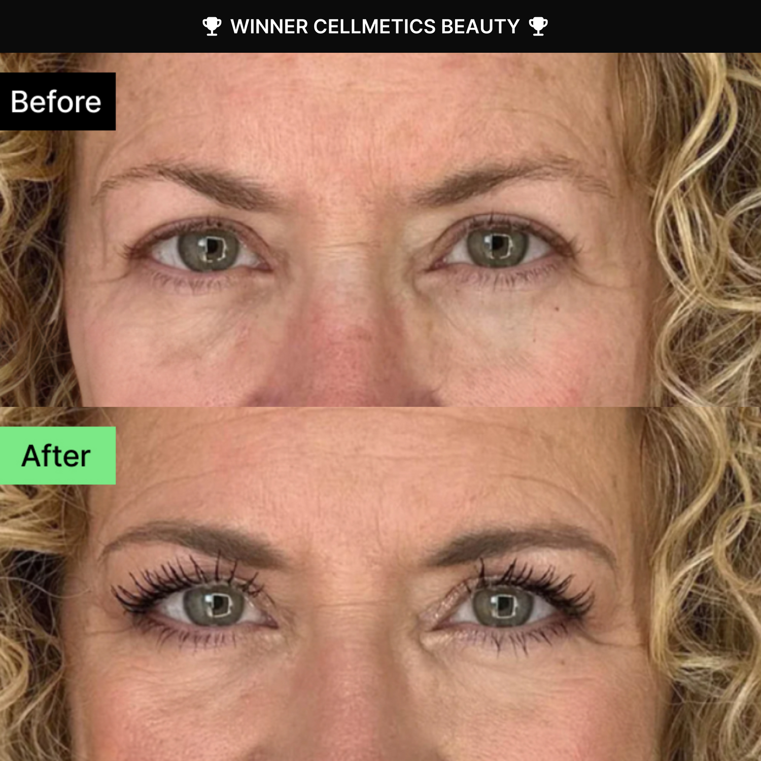 Before and after lash comparison